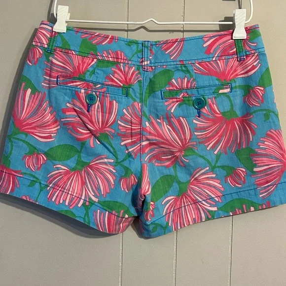 Lilly Pulitzer Blue and Pink Floral Shorts - Picture 2 of 3